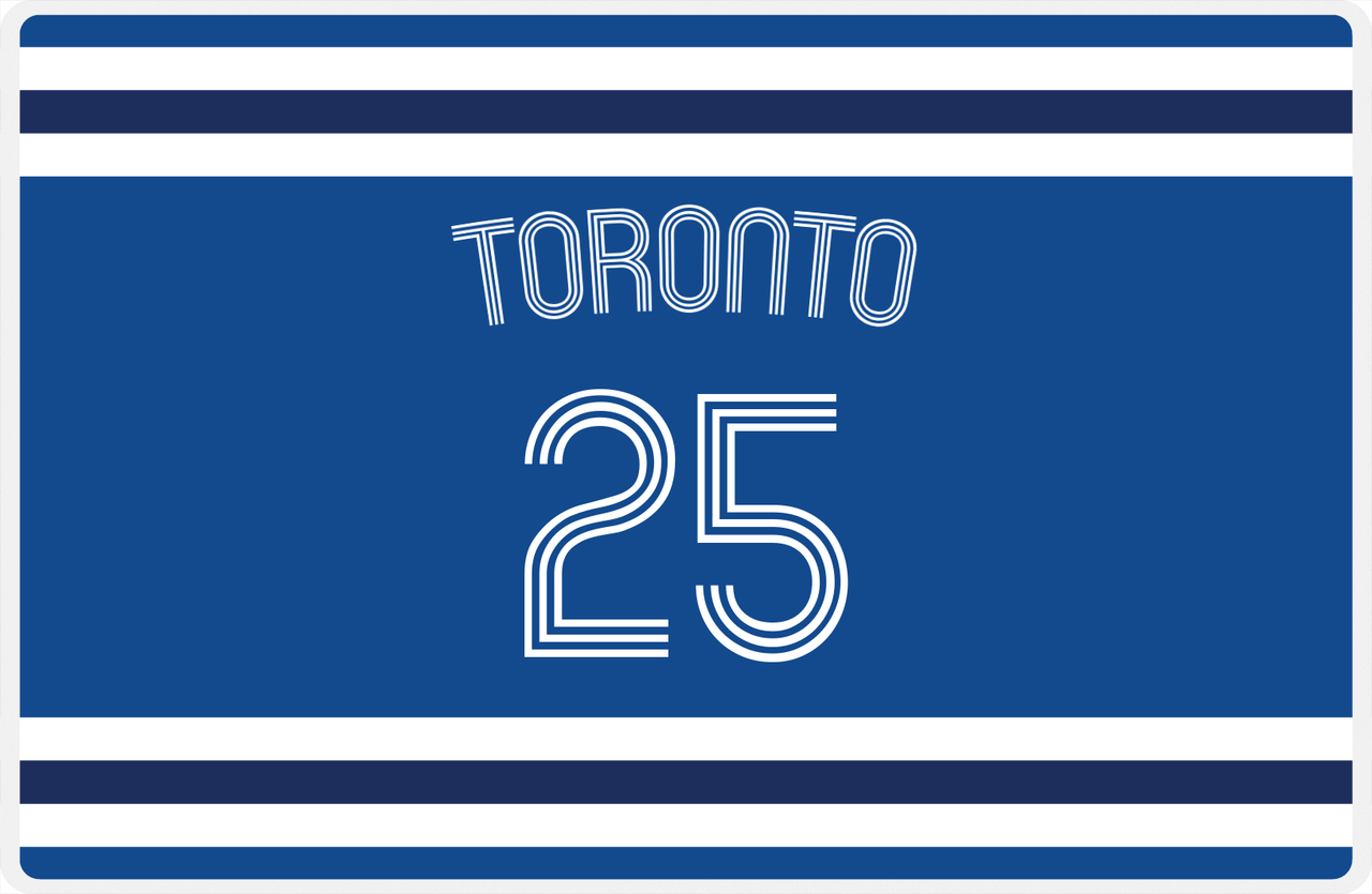 Personalized Jersey Number Placemat - Arched Name - Toronto - Single Stripe -  View