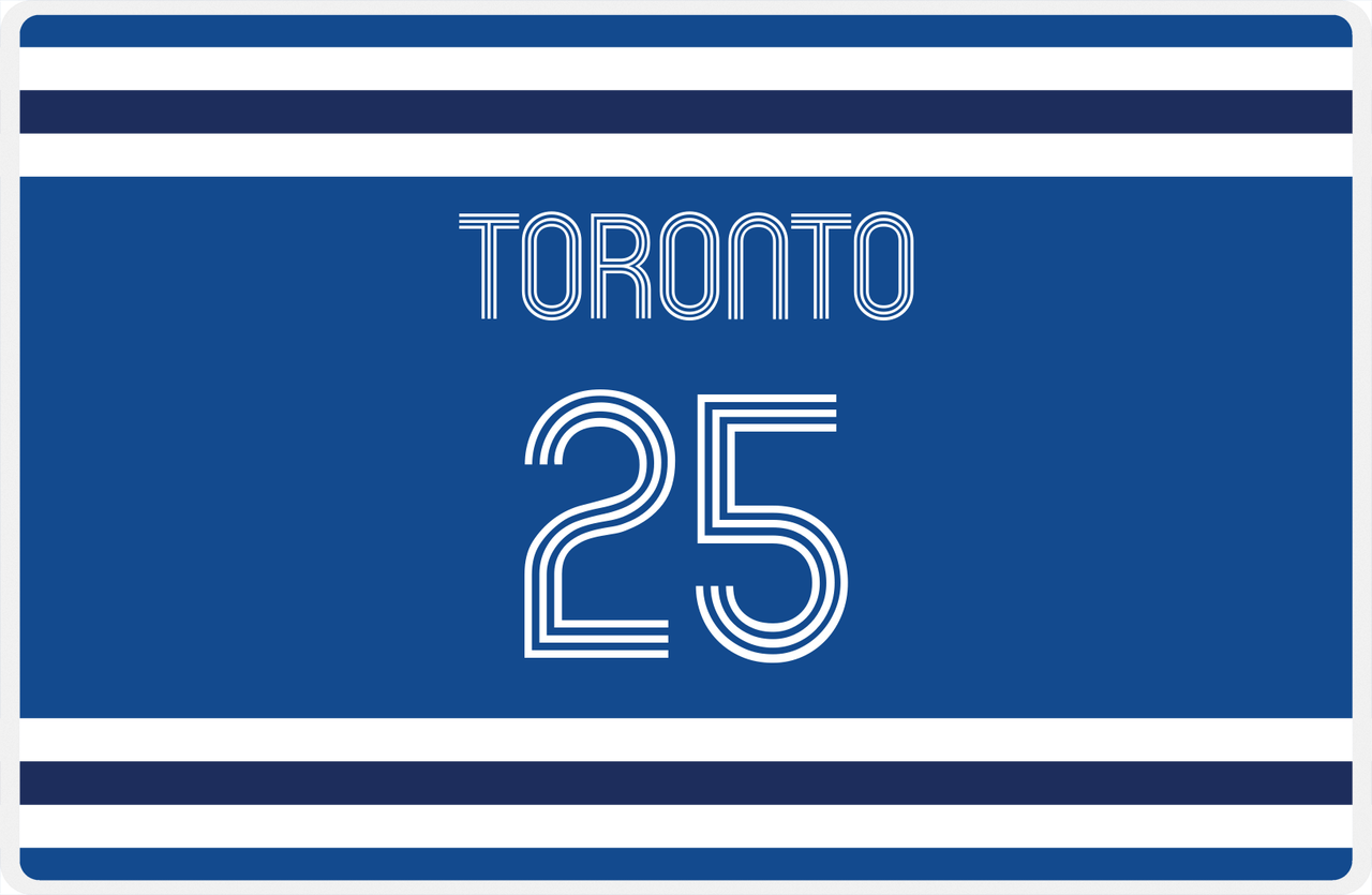 Personalized Jersey Number Placemat - Toronto - Single Stripe -  View