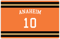 Thumbnail for Personalized Jersey Number Placemat - Arched Name - Anaheim - Single Stripe -  View