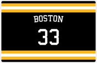 Thumbnail for Personalized Jersey Number Placemat - Arched Name - Boston - Single Stripe -  View