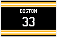 Thumbnail for Personalized Jersey Number Placemat - Boston - Triple Stripe -  View