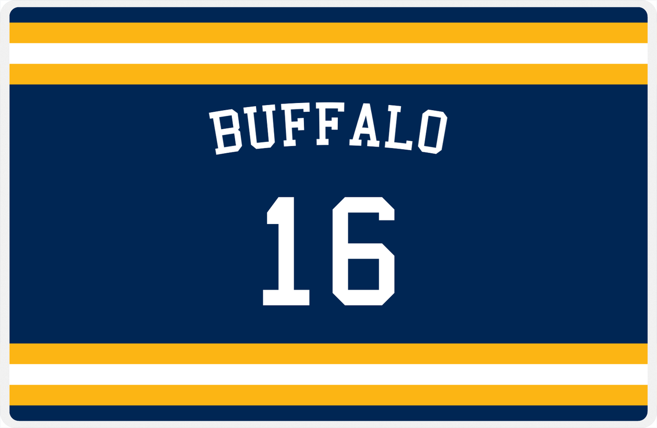 Personalized Jersey Number Placemat - Arched Name - Buffalo - Single Stripe -  View