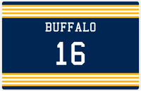 Thumbnail for Personalized Jersey Number Placemat - Buffalo - Triple Stripe -  View