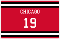 Thumbnail for Personalized Jersey Number Placemat - Chicago - Single Stripe -  View