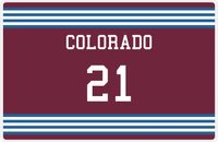 Thumbnail for Personalized Jersey Number Placemat - Colorado - Triple Stripe -  View