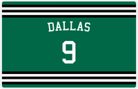 Thumbnail for Personalized Jersey Number Placemat - Arched Name - Dallas - Double Stripe -  View