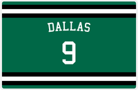 Thumbnail for Personalized Jersey Number Placemat - Arched Name - Dallas - Single Stripe -  View