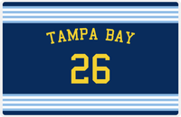 Thumbnail for Personalized Jersey Number Placemat - Arched Name - Tampa Bay - Triple Stripe -  View