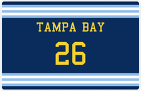 Thumbnail for Personalized Jersey Number Placemat - Tampa Bay - Double Stripe -  View