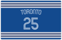 Thumbnail for Personalized Jersey Number Placemat - Arched Name - Toronto - Triple Stripe -  View
