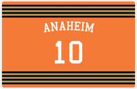 Thumbnail for Personalized Jersey Number Placemat - Arched Name - Anaheim - Triple Stripe -  View