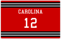 Thumbnail for Personalized Jersey Number Placemat - Carolina - Double Stripe -  View