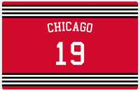 Thumbnail for Personalized Jersey Number Placemat - Arched Name - Chicago - Triple Stripe -  View