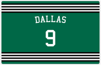 Thumbnail for Personalized Jersey Number Placemat - Arched Name - Dallas - Triple Stripe -  View