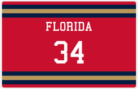 Thumbnail for Personalized Jersey Number Placemat - Florida - Single Stripe -  View
