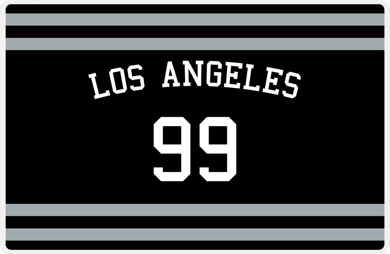 Personalized Jersey Number Placemat - Arched Name - Los Angeles - Single Stripe -  View
