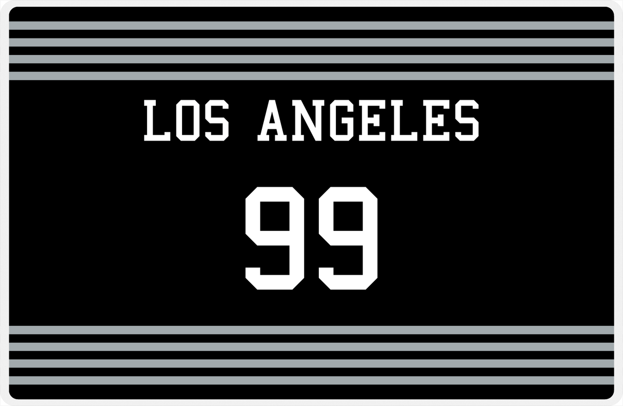 Personalized Jersey Number Placemat - Los Angeles - Triple Stripe -  View