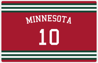 Thumbnail for Personalized Jersey Number Placemat - Arched Name - Minnesota - Double Stripe -  View