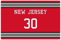 Thumbnail for Personalized Jersey Number Placemat - New Jersey - Triple Stripe -  View