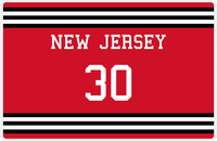 Thumbnail for Personalized Jersey Number Placemat - New Jersey - Double Stripe -  View