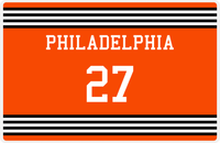 Thumbnail for Personalized Jersey Number Placemat - Philadelphia - Triple Stripe -  View