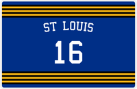 Thumbnail for Personalized Jersey Number Placemat - Arched Name - St Louis - Triple Stripe -  View