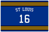Thumbnail for Personalized Jersey Number Placemat - Arched Name - St Louis - Double Stripe -  View