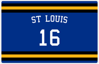Thumbnail for Personalized Jersey Number Placemat - Arched Name - St Louis - Single Stripe -  View