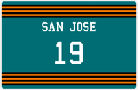 Thumbnail for Personalized Jersey Number Placemat - San Jose - Triple Stripe -  View