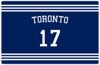 Thumbnail for Personalized Jersey Number Placemat - Arched Name - Toronto - Triple Stripe -  View