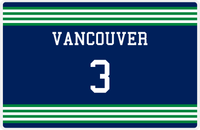 Thumbnail for Personalized Jersey Number Placemat - Vancouver - Triple Stripe -  View