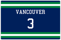 Thumbnail for Personalized Jersey Number Placemat - Vancouver - Single Stripe -  View