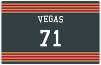 Thumbnail for Personalized Jersey Number Placemat - Arched Name - Vegas - Triple Stripe -  View