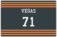 Thumbnail for Personalized Jersey Number Placemat - Arched Name - Vegas - Double Stripe -  View