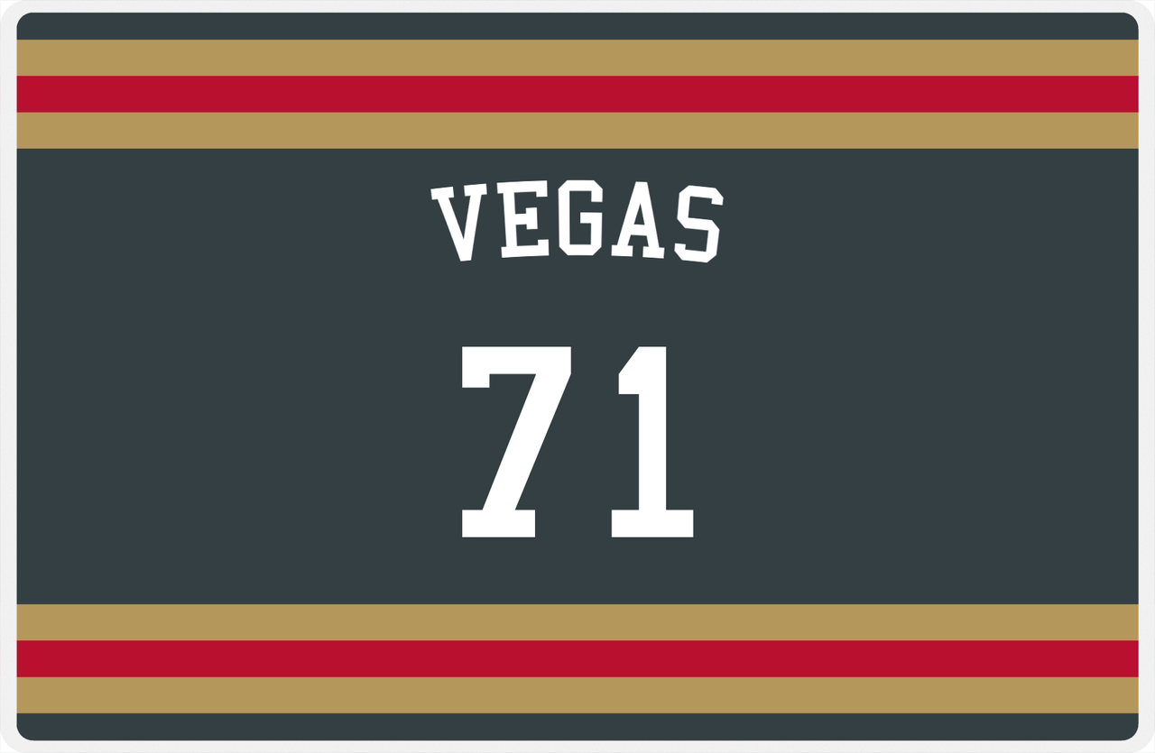 Personalized Jersey Number Placemat - Arched Name - Vegas - Single Stripe -  View