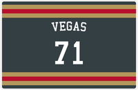 Thumbnail for Personalized Jersey Number Placemat - Arched Name - Vegas - Single Stripe -  View
