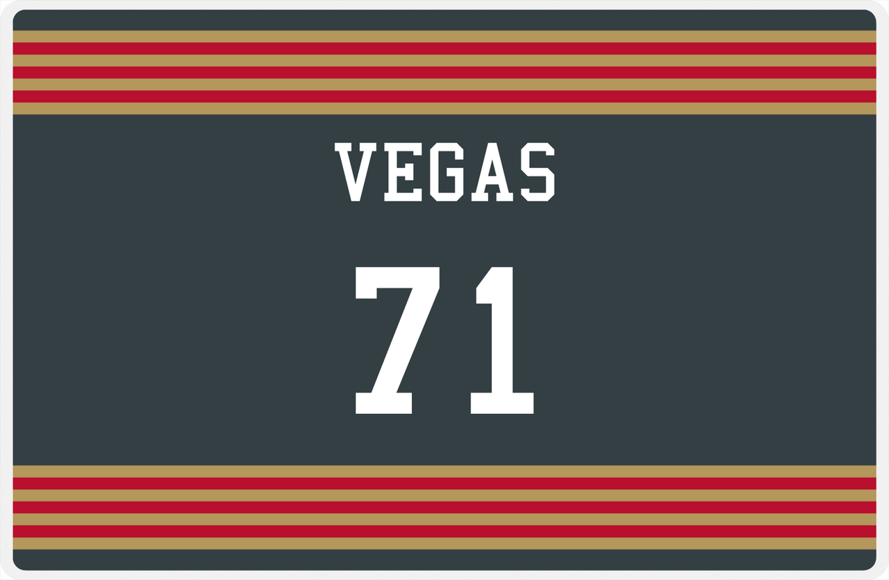 Personalized Jersey Number Placemat - Vegas - Triple Stripe -  View