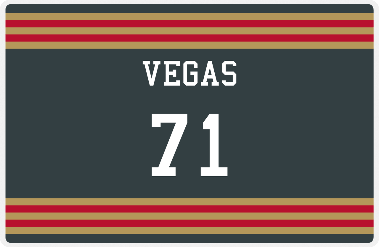 Personalized Jersey Number Placemat - Vegas - Double Stripe -  View