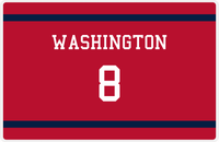 Thumbnail for Personalized Jersey Number Placemat - Washington - Single Stripe -  View
