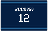 Thumbnail for Personalized Jersey Number Placemat - Winnipeg - Triple Stripe -  View