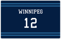 Thumbnail for Personalized Jersey Number Placemat - Winnipeg - Double Stripe -  View