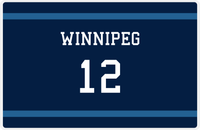 Thumbnail for Personalized Jersey Number Placemat - Winnipeg - Single Stripe -  View