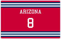 Thumbnail for Personalized Jersey Number Placemat - Arizona - Double Stripe -  View