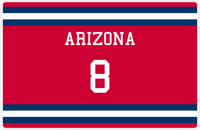 Thumbnail for Personalized Jersey Number Placemat - Arizona - Single Stripe -  View