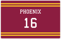Thumbnail for Personalized Jersey Number Placemat - Phoenix - Double Stripe -  View