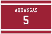 Thumbnail for Personalized Jersey Number Placemat - Arkansas - Single Stripe -  View