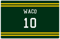 Thumbnail for Personalized Jersey Number Placemat - Arched Name - Waco - Double Stripe -  View