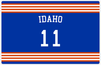 Thumbnail for Personalized Jersey Number Placemat - Arched Name - Idaho - Triple Stripe -  View
