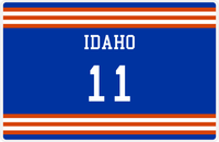 Thumbnail for Personalized Jersey Number Placemat - Idaho - Double Stripe -  View