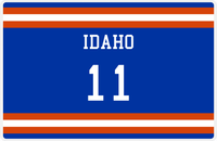 Thumbnail for Personalized Jersey Number Placemat - Idaho - Single Stripe -  View